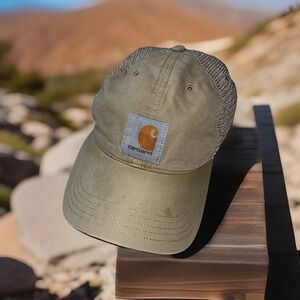 Carhartt Mesh Snapback Hat Khaki Trucker Hat pre owned Men's Workโ Cal Hats Lot
